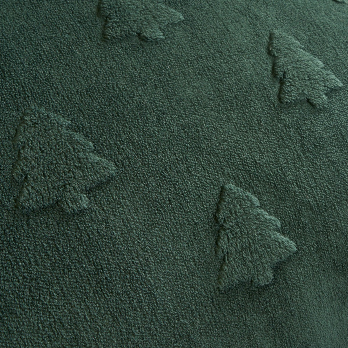 Tufted Winter Tree Teddy Fleece Throw, Green - 130 x 160 cm
