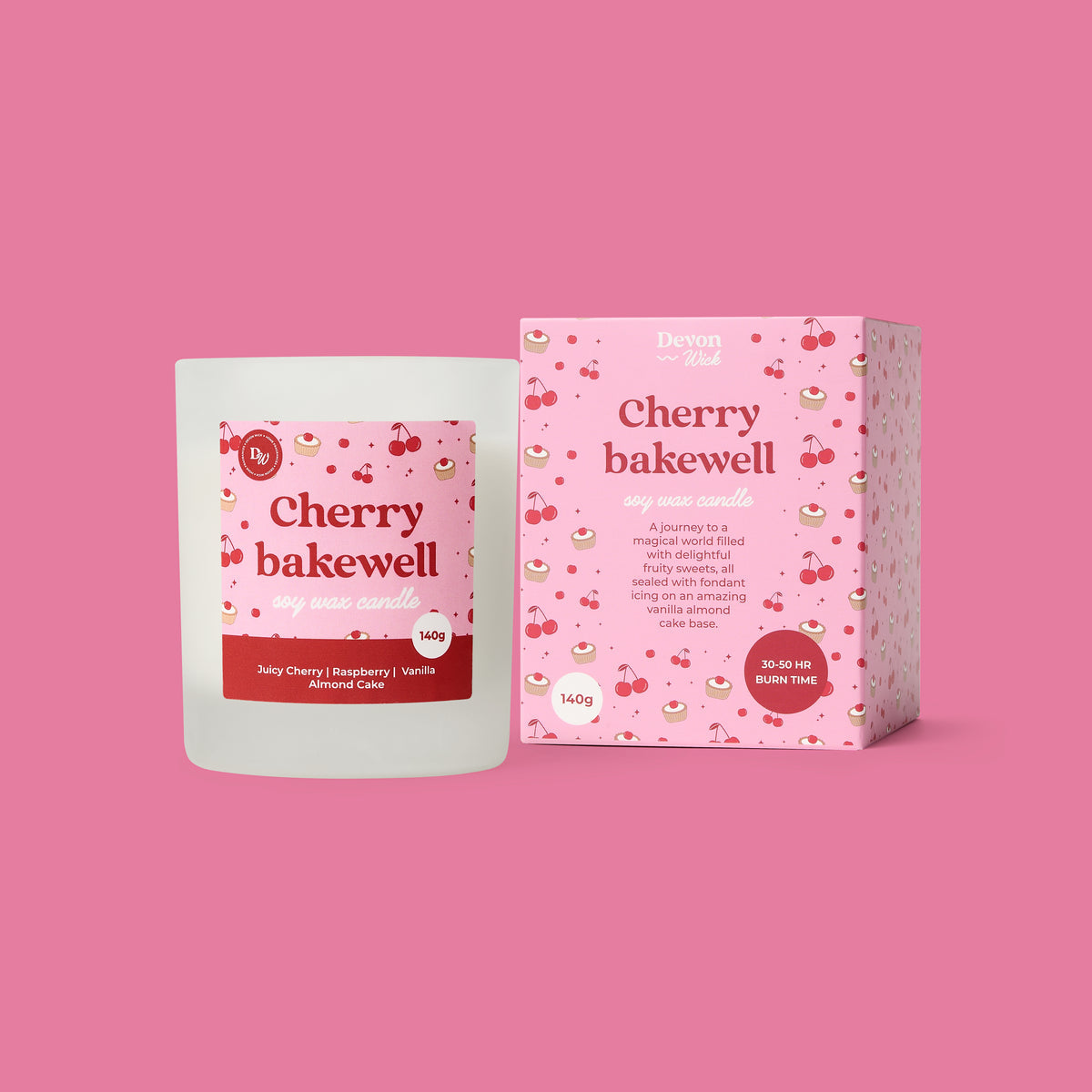 Cherry Bakewell Soy Wax Candle