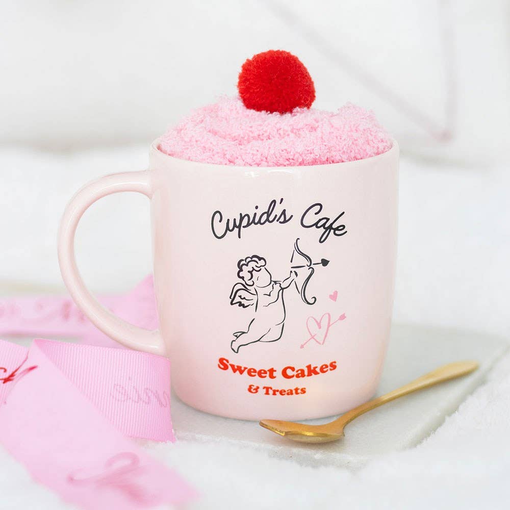Cupid's Café Mug, Spoon and Socks Set