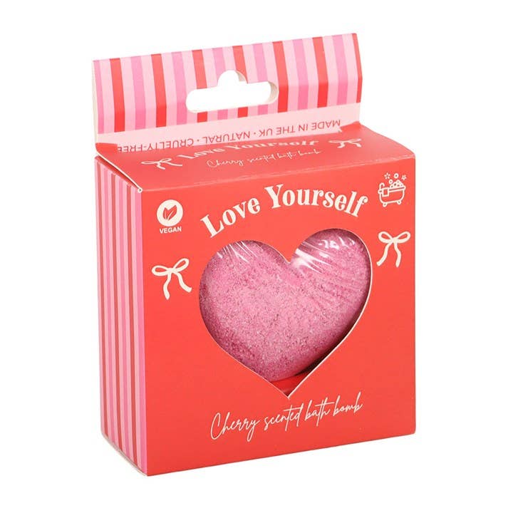 Love Yourself Cherry Heart Bath Bomb