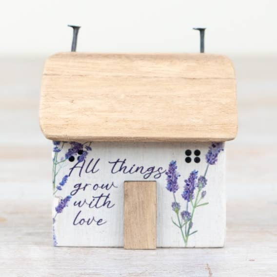 Flower Wooden House, 8cm