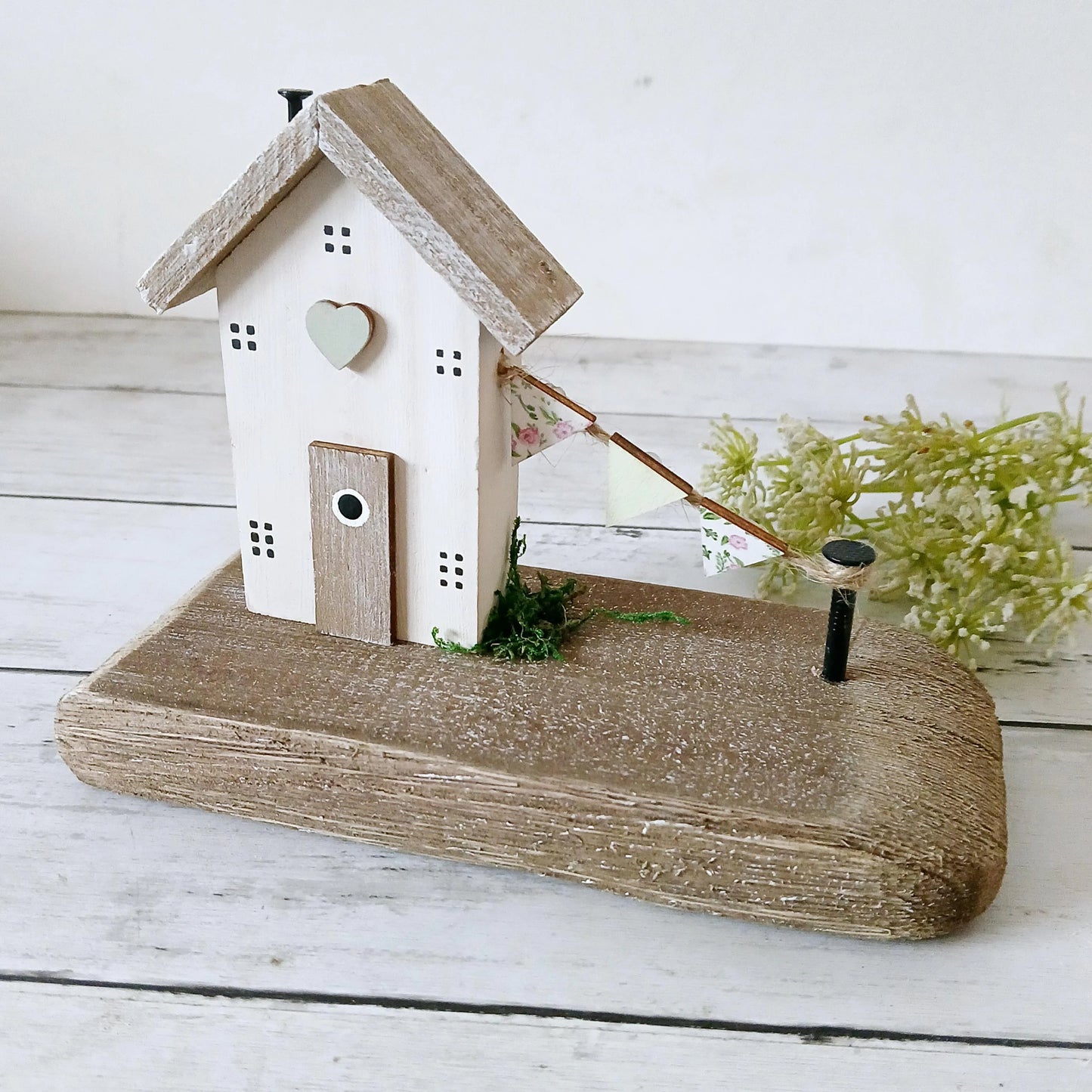 Rustic cottage with bunting