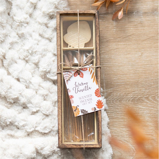 Autumn Acorn warm vanilla incense set