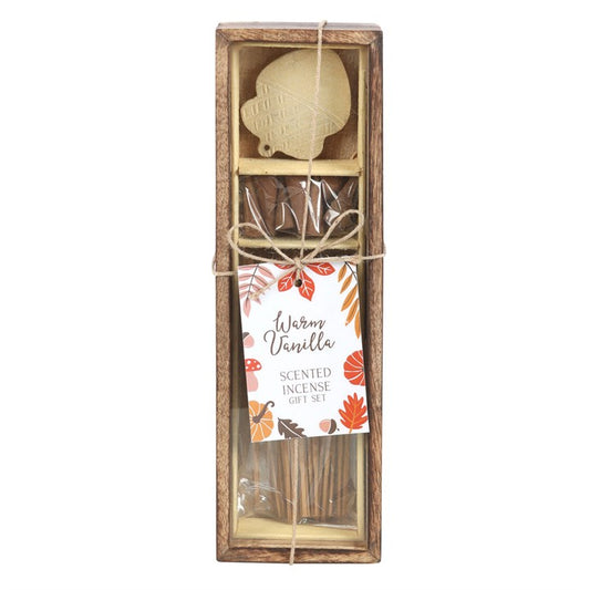 Autumn Acorn warm vanilla incense set