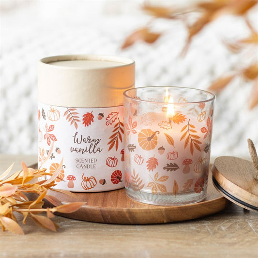 Autumn Leaves warm vanilla candle