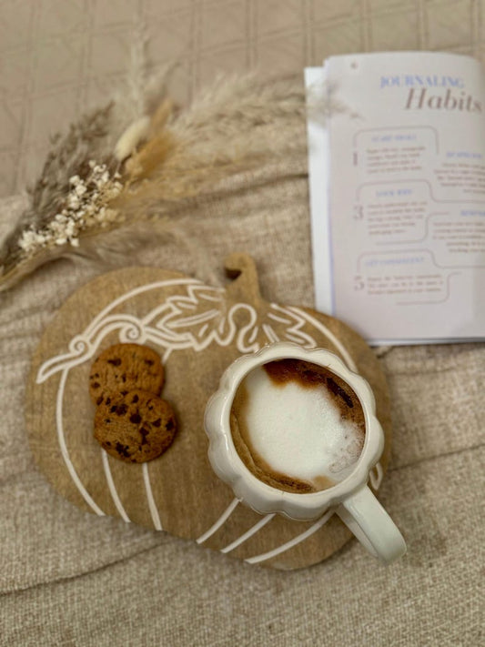 Wooden Craved Pumpkin Chopping Serving Board