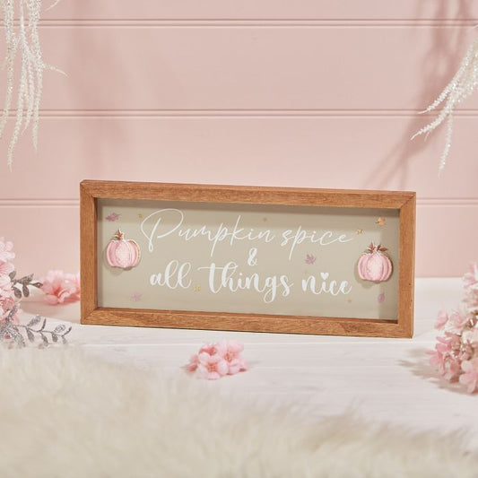 Pink Pumpkin Spice wooden plaque