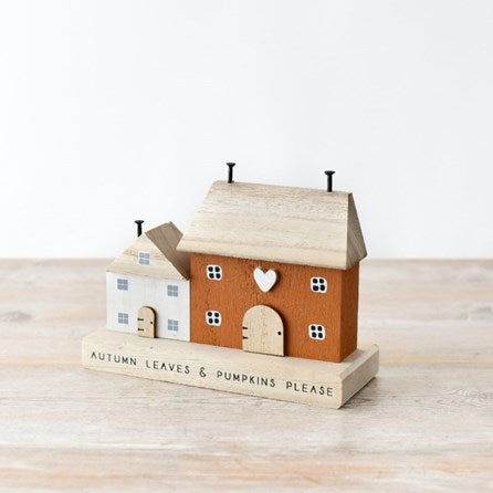 Autumn Leaves' Wooden House Decoration