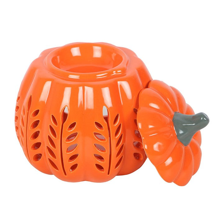 Orange Leaf cut out Pumpkin Wax Burner