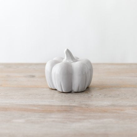 White Ceramic Pumpkin