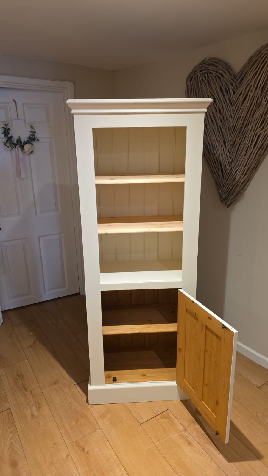 Solid Pine Bookcase with cupboard