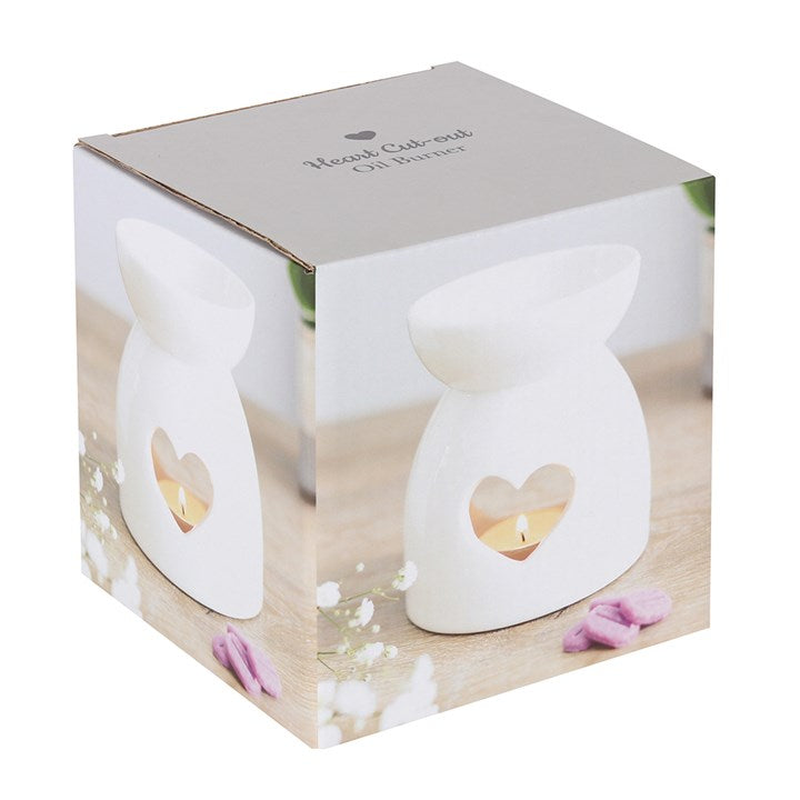 WHITE HEART CUT OUT WAX BURNER