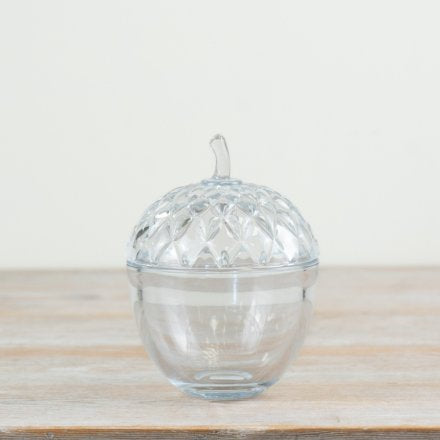 GLASS ACORN POT, 15CM